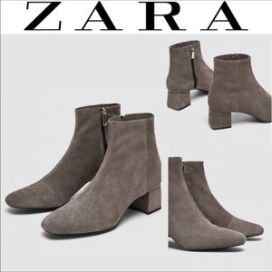 Zara grey suede boot NWOT
